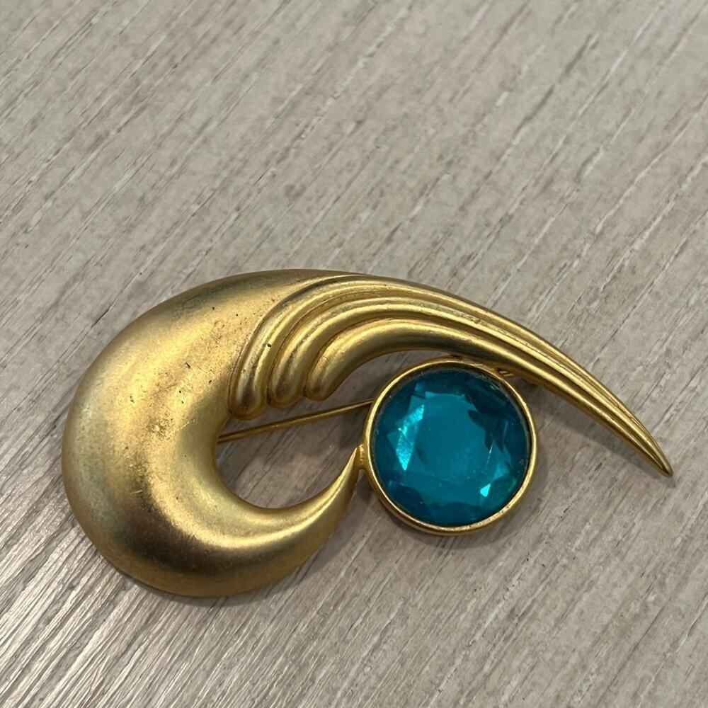 Vintage M Jent Gem Brooch